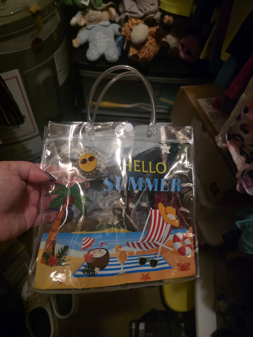 Clear Hello Summer Kids Tote Bag - Yellow & Blue